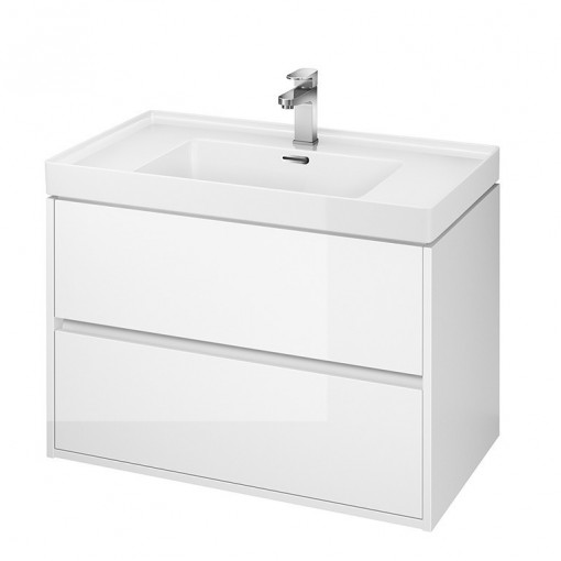 Set mobilier suspendat cu lavoar Crea Cersanit 80 cm, alb