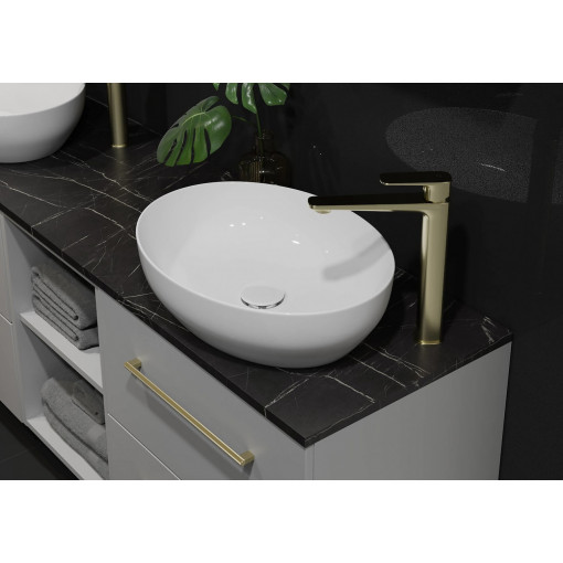 Lavoar oval cu montaj pe blat Cersanit Larga 50x38 cm, alb