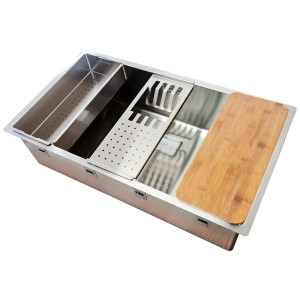 Set accesorii CookingAid MASTER BOX LUX compus din Colander + Easy Drainer + Tocator lemn - Img 3