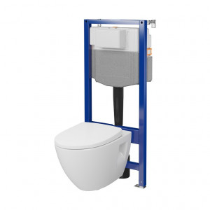 Set C35 Cersanit rezervor incastrat Aqua50 mecanic cu vas wc Moduo Plus CleanOn si capac cu inchidere lenta - Img 1
