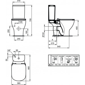 Vas wc stativ pentru combinat Tesi Aquablade Ideal Standard - Img 2