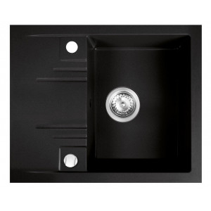Chiuveta cu o cuva si picurator Mezzo Ferro 58x48 cm, grafit - Img 1