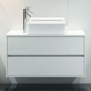 Dulap suspendat pentru lavoar pe blat Cersanit Crea, 100 cm alb - Img 4