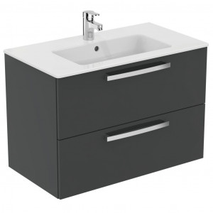 Dulap suspendat pentru lavoar Tempo Ideal Standard 80 cm, gri intermediar - Img 1