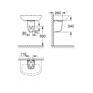 Semipiedestal bauceramic grohe schita tehnica 