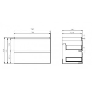 Set B276 mobilier cu lavoar Cersanit Moduo In, 80 cm gri - Img 5