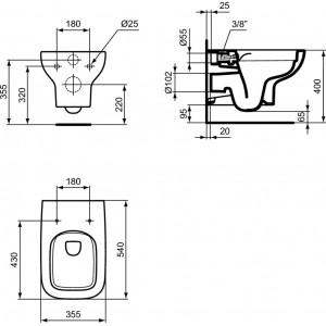 Vas wc suspendat cu functie de bideu Ideal Standard i.Life A Rimless - Img 2