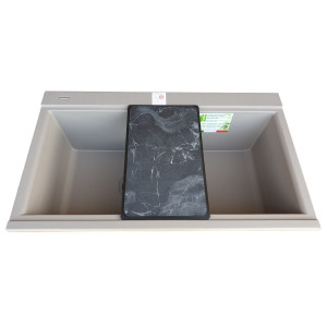 Chiuveta bucatarie granit dubla cu 2 cuve CookingAid Kinga LX8620 Maro Trufa / Truffle + accesorii montaj - Img 22