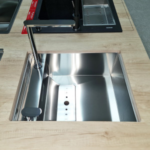 Chiuveta bucatarie inox CookingAid INVISIBLE 40R cu capac scurgere invizibil + accesorii montaj - Img 20