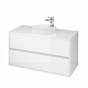 Dulap suspendat pentru lavoar pe blat Cersanit Crea, 100 cm alb - Img 1