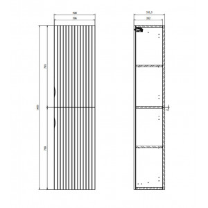Dulap suspendat tip coloana Tirso Cersanit, bej mat - Img 2