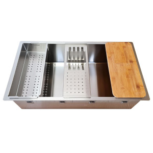 Set accesorii CookingAid MASTER BOX LUX compus din Colander + Easy Drainer + Tocator lemn - Img 5