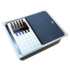 Set accesorii CookingAid MASTER BOX LUX compus din Colander + Easy Drainer + Tocator lemn - Img 15