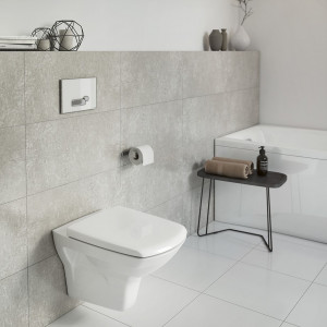 Set C37 Cersanit rezervor incastrat Aqua50 mecanic cu vas wc Carina CleanOn si capac cu inchidere lenta - Img 4