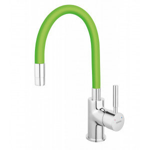 Baterie stativa bucatarie Zumba Ferro cu pipa flexibila, verde - Img 1