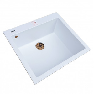 Chiuveta bucatarie granit CookingAid Cube ON5610 Alba / Polar White + accesorii montaj - Img 13