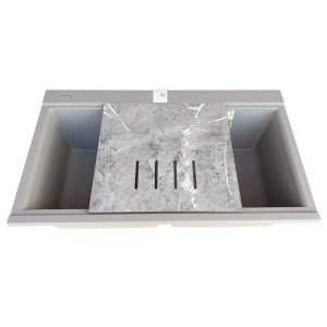 Chiuveta bucatarie granit dubla cu 2 cuve CookingAid Kinga LX8620 Maro Trufa / Truffle + accesorii montaj - Img 13