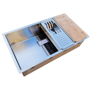 Set accesorii CookingAid MASTER BOX LUX compus din Colander + Easy Drainer + Tocator lemn - Img 6