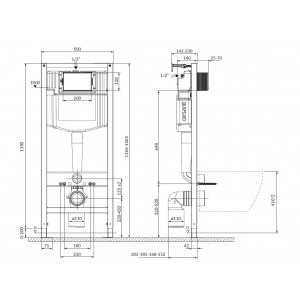 Set C35 Cersanit rezervor incastrat Aqua50 mecanic cu vas wc Moduo Plus CleanOn si capac cu inchidere lenta - Img 6