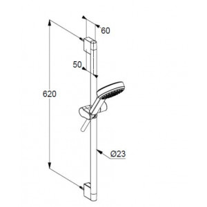 Set de dus Kludi sDive cu bara 60 cm, crom - Img 2