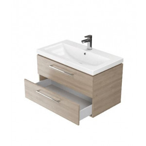 Set mobilier suspendat cu lavoar Cersanit Lara Como 80cm, nuc DSM - Img 7