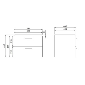 Set mobilier suspendat cu lavoar Cersanit Lara Como Naxos, 60cm, alb - Img 6