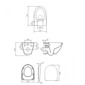 Set wc suspendat Cersanit Moduo Plus Oval CleanOn cu capac Soft-close si demontare rapida - Img 3
