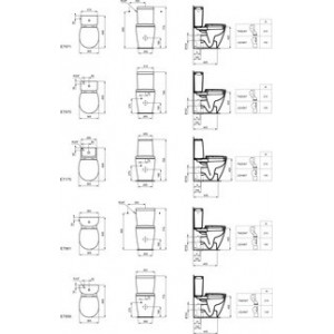 Vas wc stativ lipit de perete pentru combinat Connect Space Ideal Standard, proiectie scurta 60 cm - Img 2