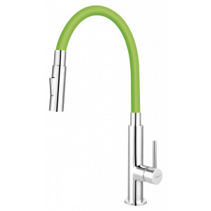 Baterie stativa bucatarie Zumba Slim 2F Ferro cu pipa flexibila, verde - Img 1