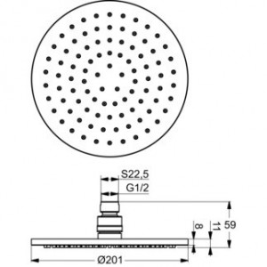Palarie rotunda de dus Ideal Standard IdealRain Soft M1, 20 cm - Img 2