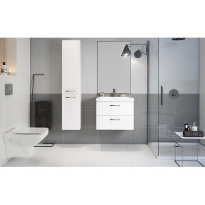 Set mobilier suspendat cu lavoar Cersanit Lara Como 80cm, alb - Dezasamblat - Img 5