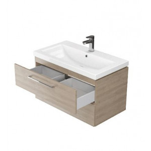 Set mobilier suspendat cu lavoar Cersanit Lara Como 80cm, nuc DSM - Img 8