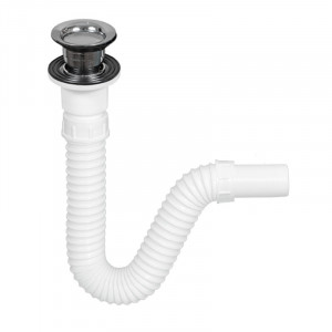 Sifon flexibil Heko pentru lavoar cu preaplin, ventil click-clack - Img 3