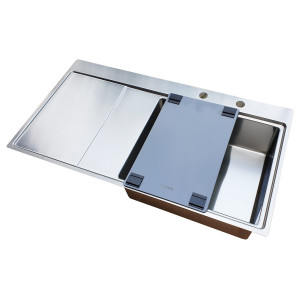 Tocator Sticla Temperizata Argintie CookingAid Rodi pentru chiuvete din inox sau granit - Img 4