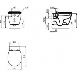 Vas wc suspendat cu functie de bideu Ideal Standard Connect - Img 2
