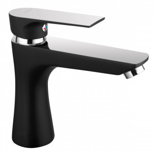 Baterie lavoar Ferro Algeo Square Black/Chrome, negru crom - Img 1