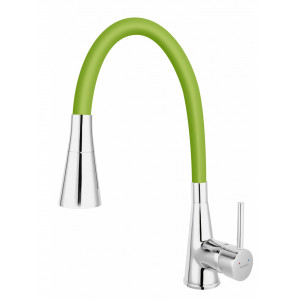 Baterie stativa bucatarie Zumba Ferro II cu pipa flexibila, verde - Img 1