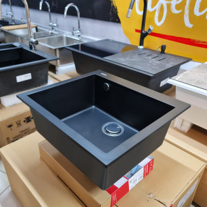 Chiuveta bucatarie granit CookingAid Cube ON5610 Neagra Nanostone Deep Black + accesorii montaj - Img 14