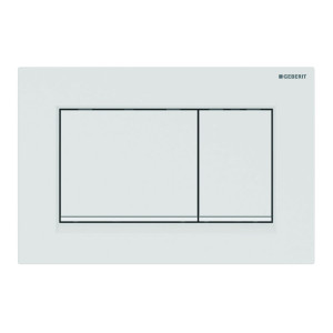 Clapeta cu dubla actionare Geberit Sigma30, alb mat lacuit easy to clean cu benzi de design albe - Img 1