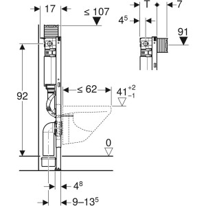 Rezervor incastrat Geberit Duofix Omega pentru wc suspendat, H98 cm - Img 2