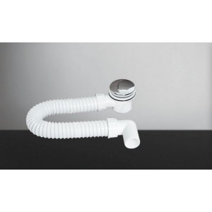 Sifon flexibil Heko Lux pentru cadita de dus cu ventil Ø60 mm, DN 40/50 mm - Img 1