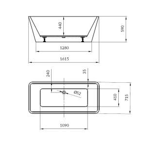 Cada rectangulara freestanding Crea Cersanit 162 x 72 cm - Img 8