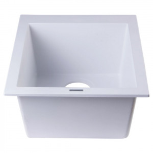 Chiuveta bucatarie granit CookingAid Cube ON4110 Alba / Polar White + accesorii montaj - Img 11