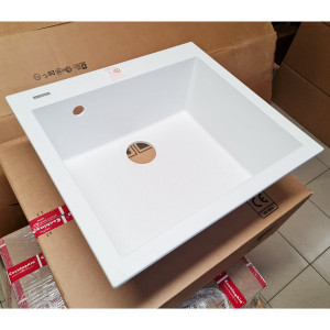 Chiuveta bucatarie granit CookingAid Cube ON5610 Alba / Polar White + accesorii montaj - Img 16