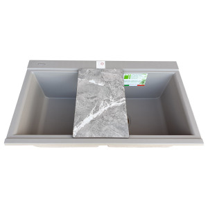 Chiuveta bucatarie granit dubla cu 2 cuve CookingAid Kinga LX8620 Maro Trufa / Truffle + accesorii montaj - Img 16