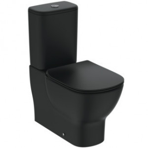 Pachet vas wc stativ cu rezervor si capac cu inchidere lenta Tesi Aquablade Ideal Standard, negru mat - Img 1