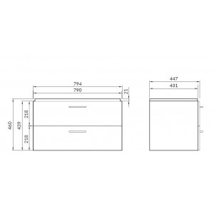 Set mobilier suspendat cu lavoar Cersanit Lara Como, 80 cm, alb - Img 3