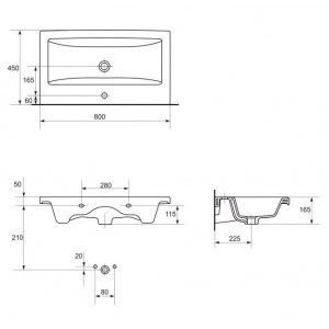 Set mobilier suspendat cu lavoar Cersanit Lara Como 80cm, nuc DSM - Img 10