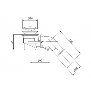 Sifon click-clack pentru cada freestanding Cersanit, auriu - Img 2