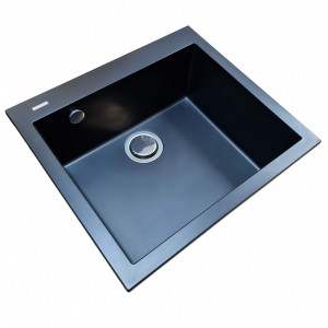 Chiuveta bucatarie granit CookingAid Cube ON5610 Neagra Nanostone Deep Black + accesorii montaj - Img 16